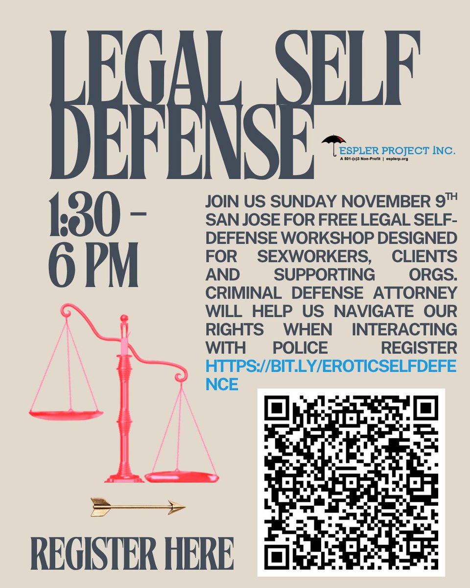 espunion's tweet photo. Legal Self Defense Workshop San Jose, Calif. Sunday Nov. 9th 1:30-6pm for $exworkers, clients and supporting orgs. Be Prepared for #SuperBowl2026 #raids https://t.co/42JInk4SOh