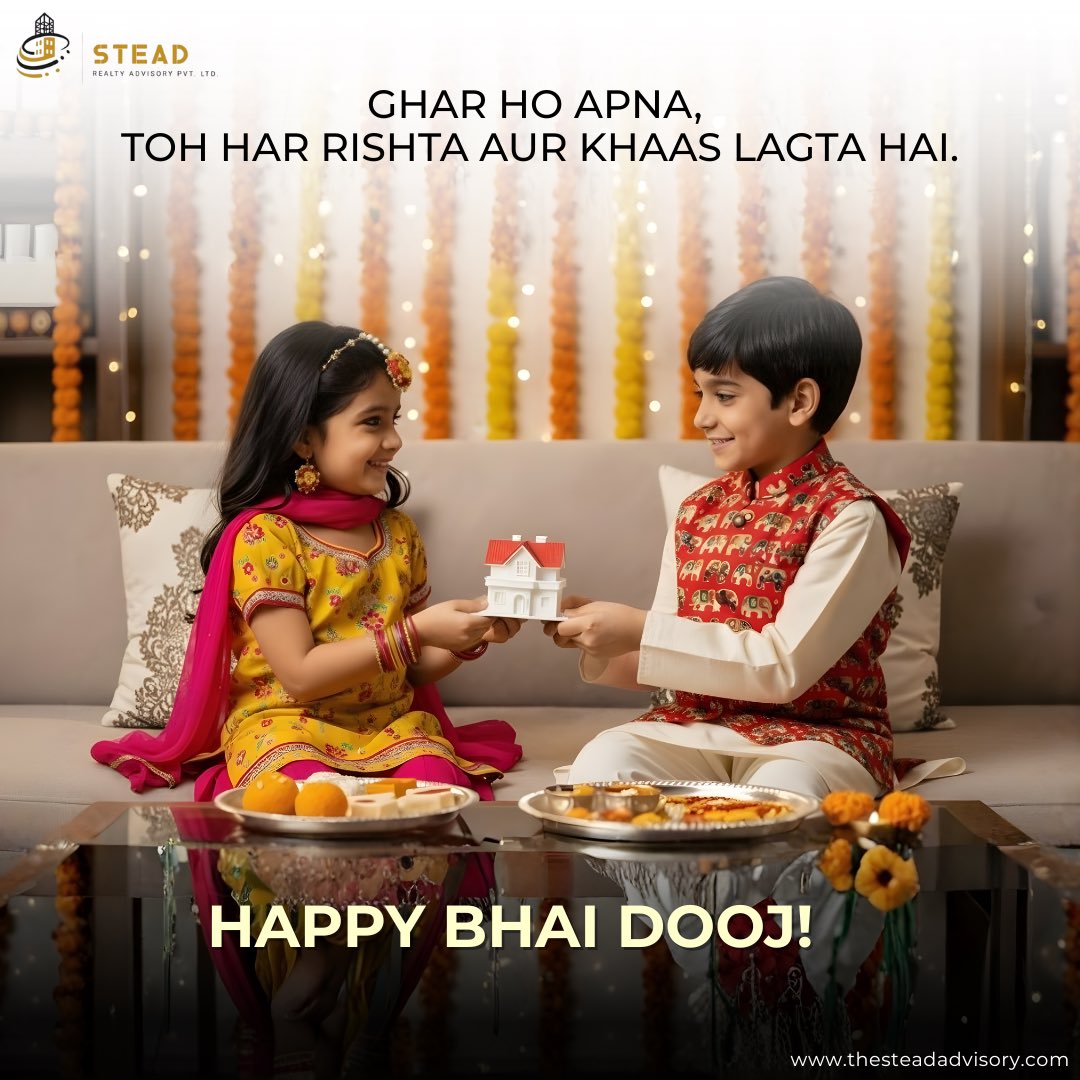 steadrealty's tweet photo. Ghar ho apna, toh har rishta aur khaas lagta hai.

Celebrating the unbreakable bond of brothers and sisters!

May the dreams of today blossom into your dream homes tomorrow.

Stead Realty wishes you all a very Happy Bhai Dooj!

#BhaiDooj2025 #FestivalOfLove #RealEstateGoals https://t.co/yf2YYfNQ89