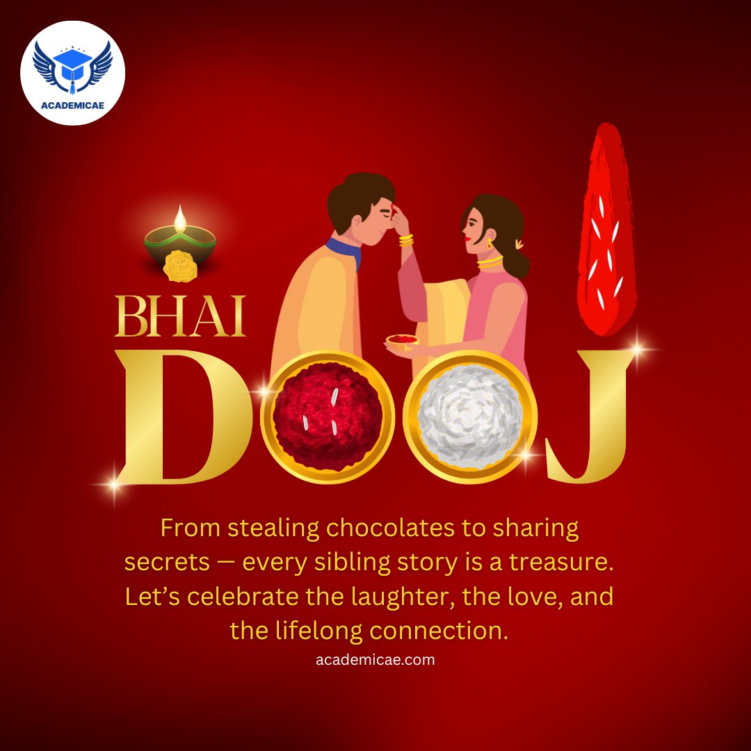 Academicae1's tweet photo. Love, laughter, and endless memories — that’s the magic of Bhai Dooj!
.
.
.
.
.
.
#academicae #educationforall #Education #bhaidooj #siblingslove #bhaidoojspecial #happybhaidooj #bhaidoojcelebration #bhaidoojgifts https://t.co/CvTzKQLJJZ