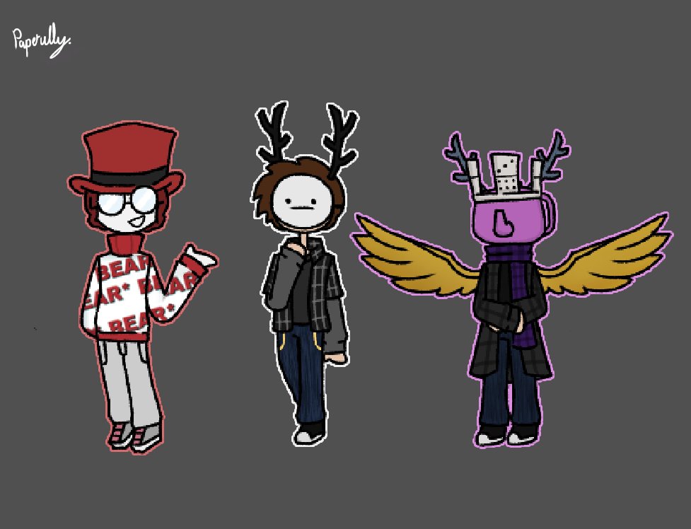 Paperully's tweet image. Art Commission for @SoftyDoom
 and also @sounddotwav and @TitanicMesh
(well technically it was Softy commission me to draw them aswell hehe)
#robloxart #roblox #robloxcommission
(i had to fix the tags)