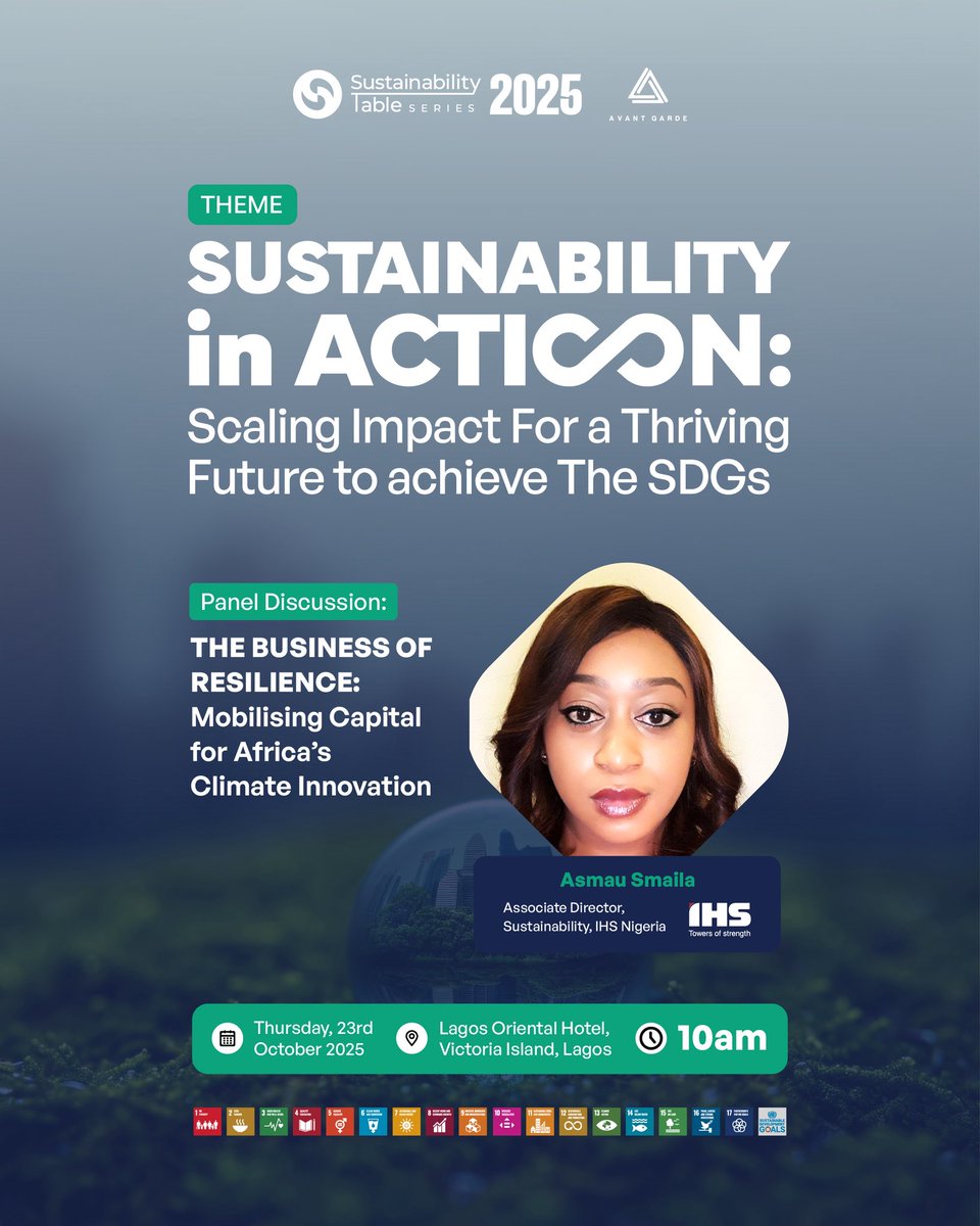 I'm particularly in love with how women are taking charge of the discussions on Sustainability and I'd be there to support that today by 10a.m at the Oriental Hotel for the #STSeries2025 powered by <a href="/_AvantGardeLtd/">Avant-Garde Ltd</a>..
Make it a date with us🙏🙏🙏

Register now: