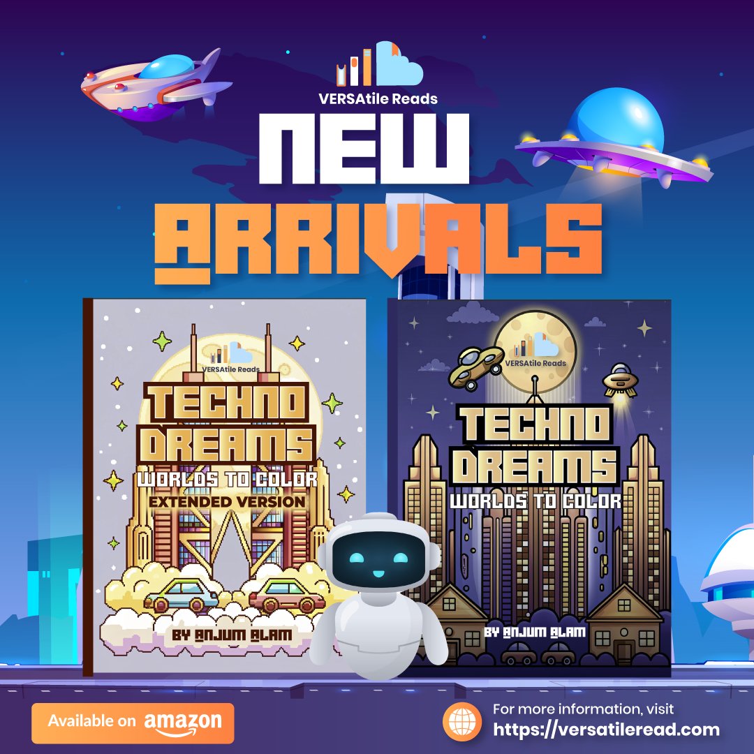 ReadsVersa74467's tweet image. 📷 New Arrival!

Unleash your creativity with Techno Dreams

Available now on Amazon: amazon.com/TechnoDreams-F…

Visit our Website: versatileread.com/e-store

#NewArrival #TechnoDreams #VERSAtileReads