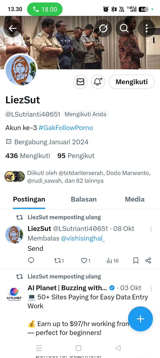 Silahkan follow akun ini 
👉 <a href="/LSutrianti40651/">LiezSut</a> 
Bantu RT ya
Thanks 🤝😇