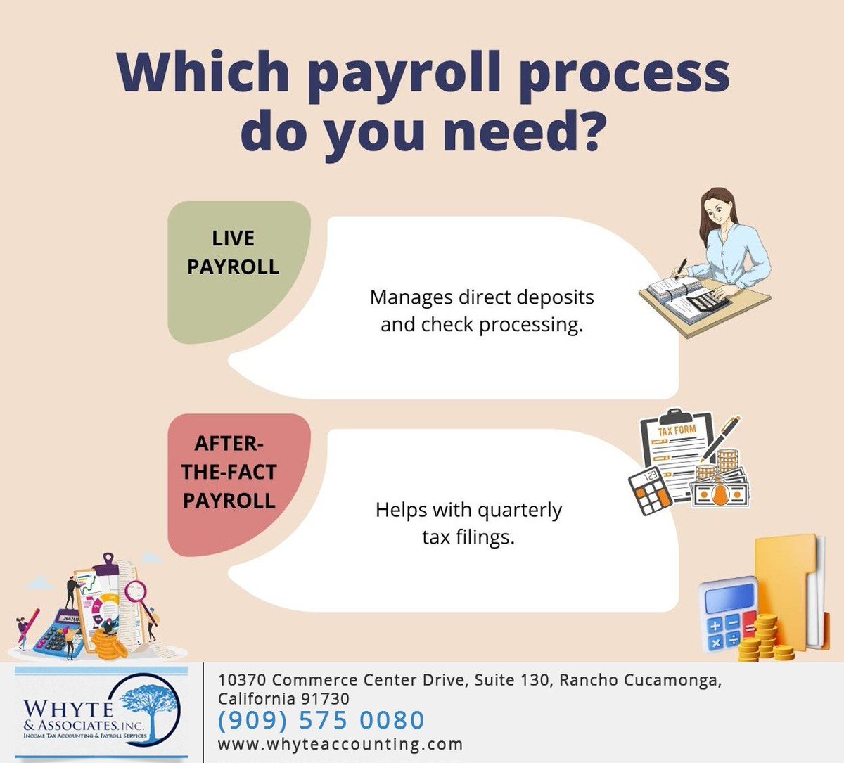 WhyteAssociates's tweet image. Is your business expanding? Let us handle your payroll so you can focus on growing your business. Learn more at whyteaccounting.com #payroll #payrollsolutions #businessgrowth #cucamonga #CA #whyteandassociates