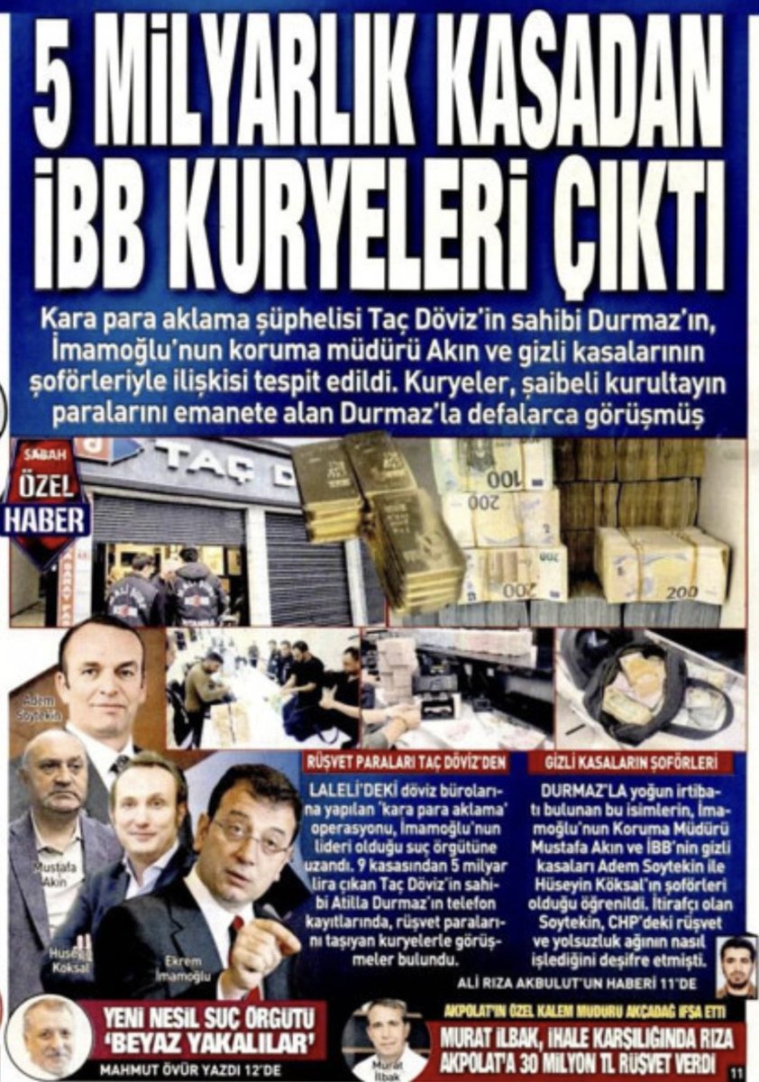 📌Gerçeklerin er geç ortaya çıkmak gibi kötü bir huyu vardır❗️

📌Döviz Büroları operasyonu, Can Holding, Binsat Holding operasyonları, hepsi İBB dosyası ile ilişkili ve bağlantılıdır. 

📌İki yıldır tvlerde şahsıma itibar suikastı yapan İsmail , hadi çık konuşsana yine şu döviz