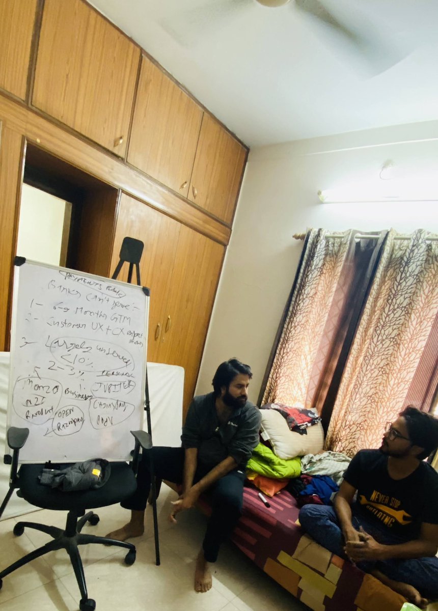 Very early days of <a href="/foldmoney_/">Fold</a>. 
Small space, big dreams. Miss building alongside <a href="/shaktigoap/">Shakti Goap</a> every single day. His spirit is in everything we build. One day, all the dots will connect 💛