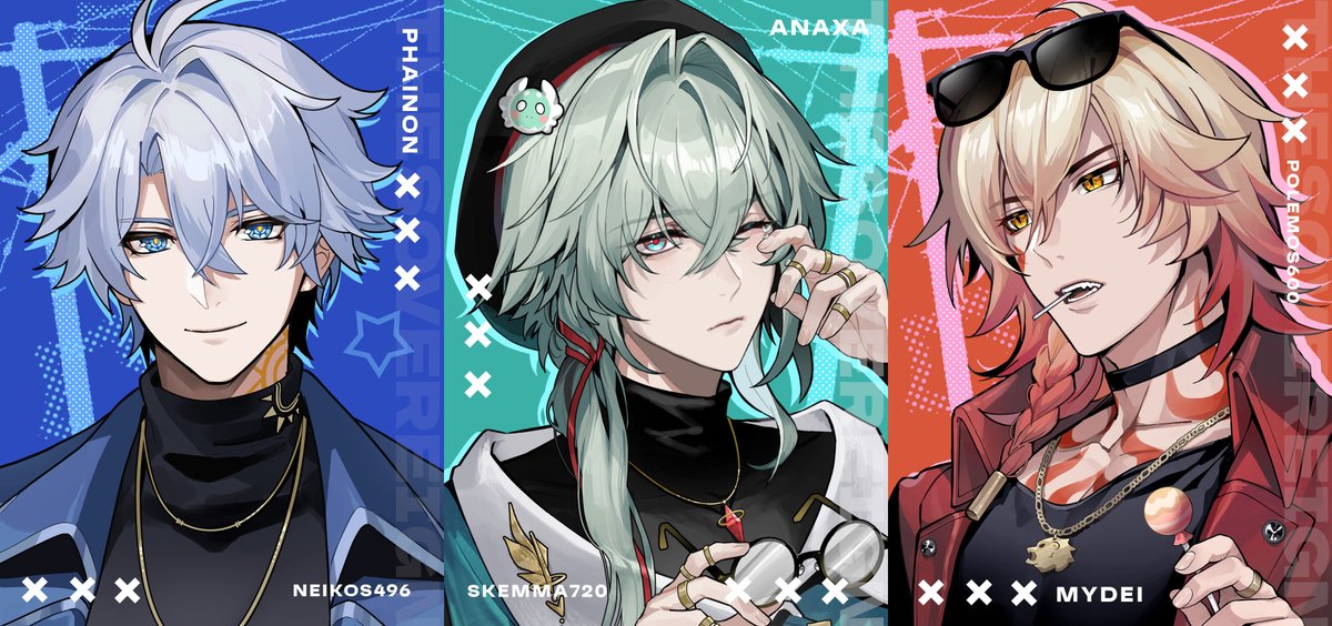 _SovereignTeam's tweet image. RGB Trio, back at it again ❤️‍🔥

#Phainon #Anaxa #Mydei #HonkaiStarRail