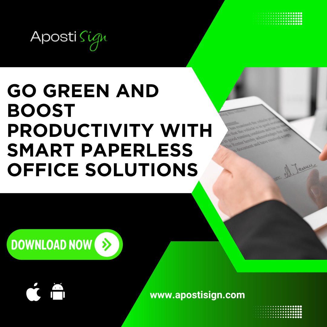 apostisign1's tweet image. Go green, and work smarter! 
Adopt smart paperless office solutions to save time, minimize clutter, and increase productivity.
Secure. Sustainable. Efficient.  
apostisign.com/app/
#PaperlessOffice #GoGreen #DigitalWorkflow #Apostisign.