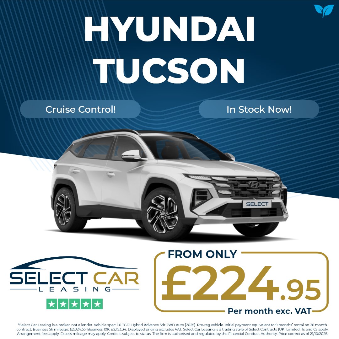 SelectCLBurySE's tweet image. ⚡ Sleek. Smart. Sustainable. The Hyundai Tucson is turning heads — and it’s in stock now.
With bold design and a hybrid powertrain, this SUV delivers style and efficiency from just £224.95/month*.
Ready to drive the future?
👉 eu1.hubs.ly/H0p2syZ0