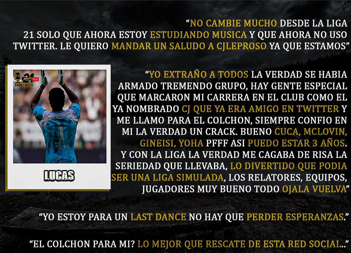 🎙️ - Lucas 

El gran arquero del Colchon, y sobre todo GRAN PERSONA. Lucas paso por las oficinas de Radio Liga 21. #PostLiga21. 

Nadie pierde las esperanzas...