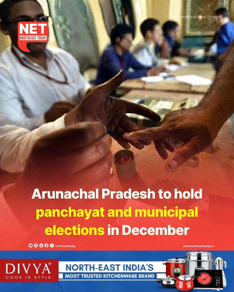NortheastToday's tweet image. #NetSnippet | The Arunachal Pradesh State Election Commission (APSEC) has announced that elections for panchayati raj institutions and municipal bodies in Itanagar and Pasighat will be held this December.
The APSEC notification directed district officials to start preparations…