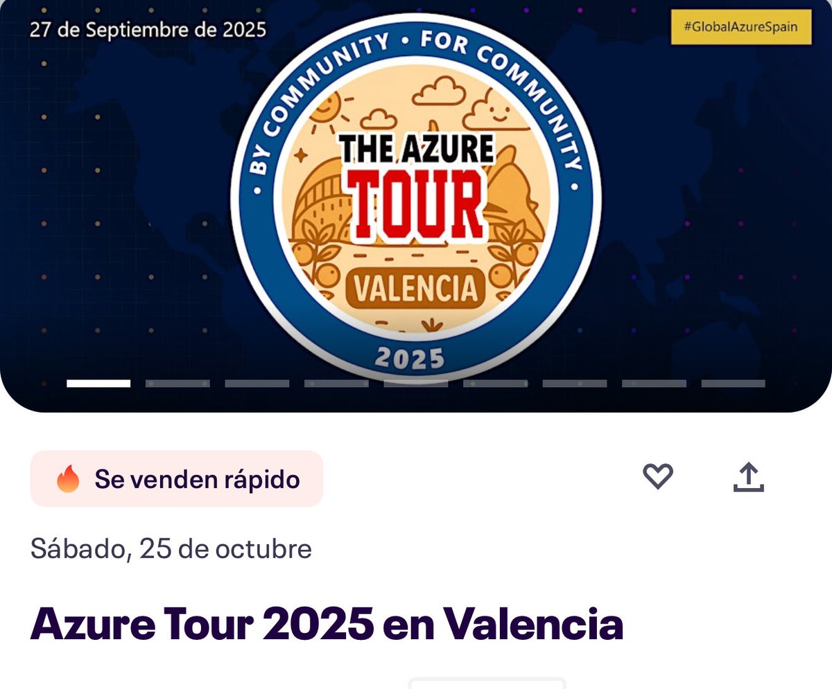 azurebrains's tweet photo. 📣 Nos informan desde #AZURETOUR de #VALENCIA que han abierto algunas últimas entradas para el evento de este sábado, por si alguien quiere ir no perdáis la oportunidad.
#microsoft #azure #event #agentic #Infrastructure #iac #cloud
https://t.co/yUx16DZNG1 https://t.co/XIXWAfYBr1