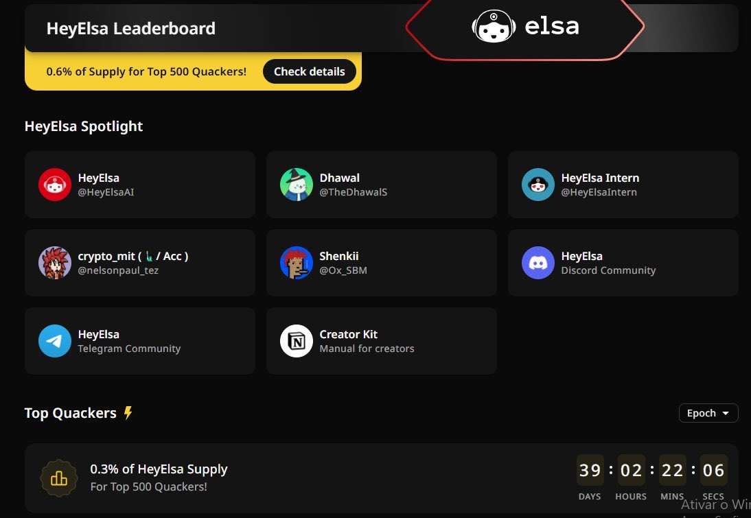 Ehsank84's tweet image. Day 1 Quacking Update
Hey @HeyElsaAI! 
With 39 days left in Epoch 1, it's the perfect time to jump into action and aim for that top 500 spot on the @wallchain leaderboard. Here are some motivational thoughts to keep you going:
- Start Now: If you haven't started quacking yet,…
