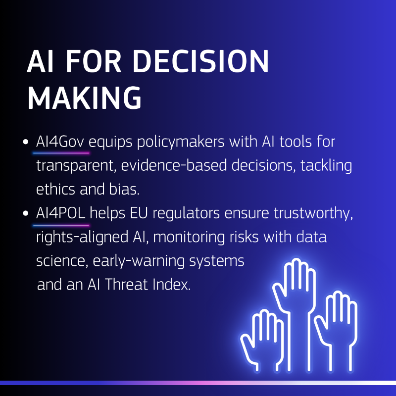 REA_research's tweet photo. Good AI needs science - and science thrives on good AI. 

Over 1,200 EU-funded projects have received €1.7 billion through #HorizonEU and Horizon 2020, advancing and using AI in health, environment or democracy research, among other areas.