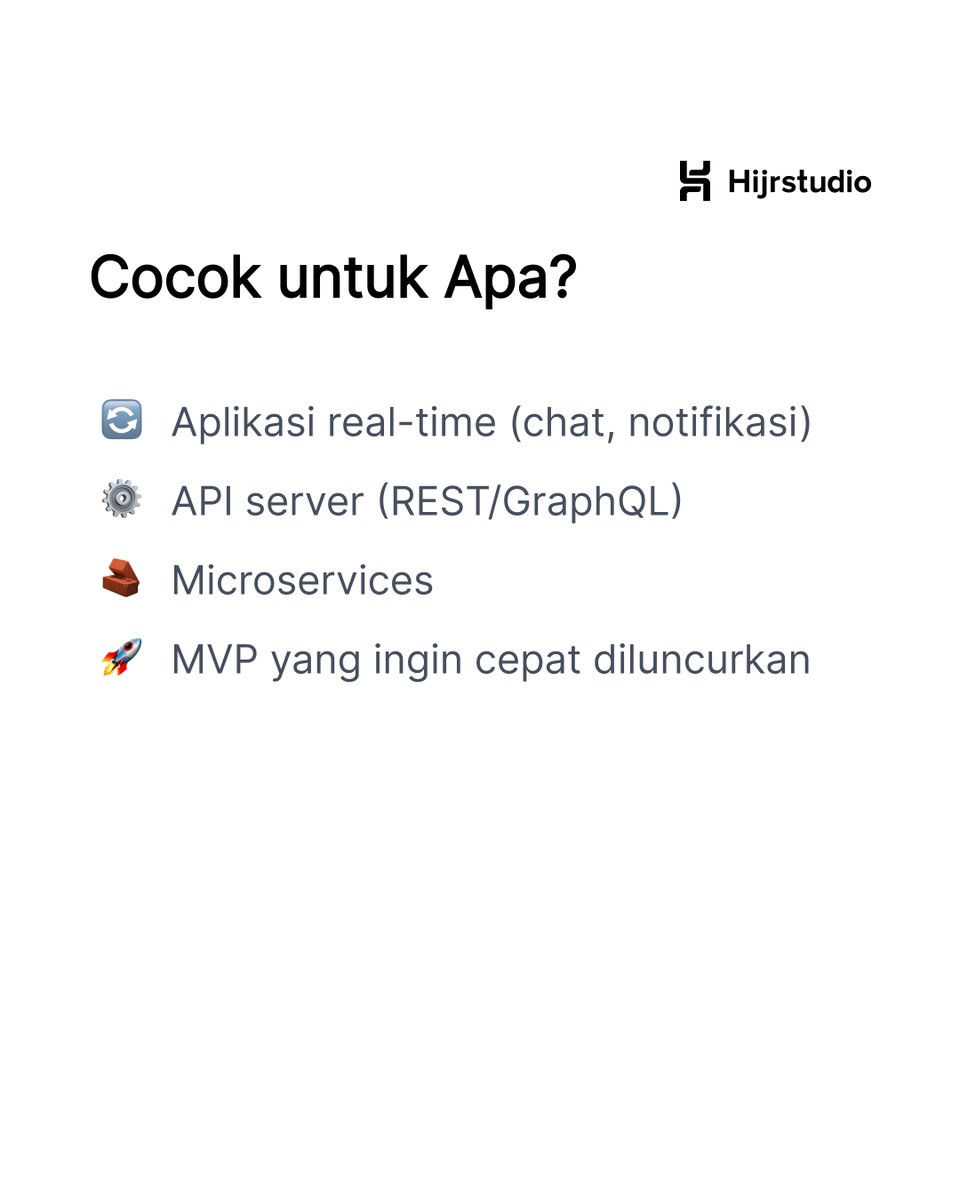 hijrstudio's tweet image. Node.js adalah teknologi backend modern yang dirancang untuk membangun aplikasi yang ringan, scalable, dan berjalan secara real-time.
Sangat ideal untuk pengembangan aplikasi seperti:
โ Chat & notifikasi
โ API berbasis REST/GraphQL
โ Dashboard dinamis dan microservices