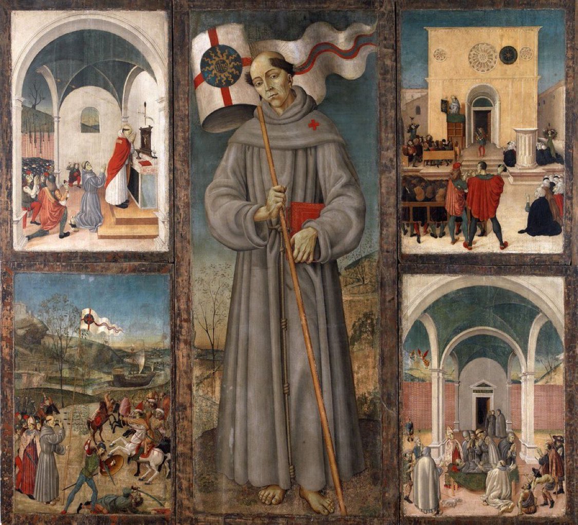 Today is the Feast of St. John of Capistrano, Franciscan friar, famous preacher, theologian, and inquisitor. He earned himself the nickname 'the Soldier Saint' when in 1456 at age 70 he led a crusade against the invading Ottoman Empire at the siege of Belgrade.
Ora pro nobis