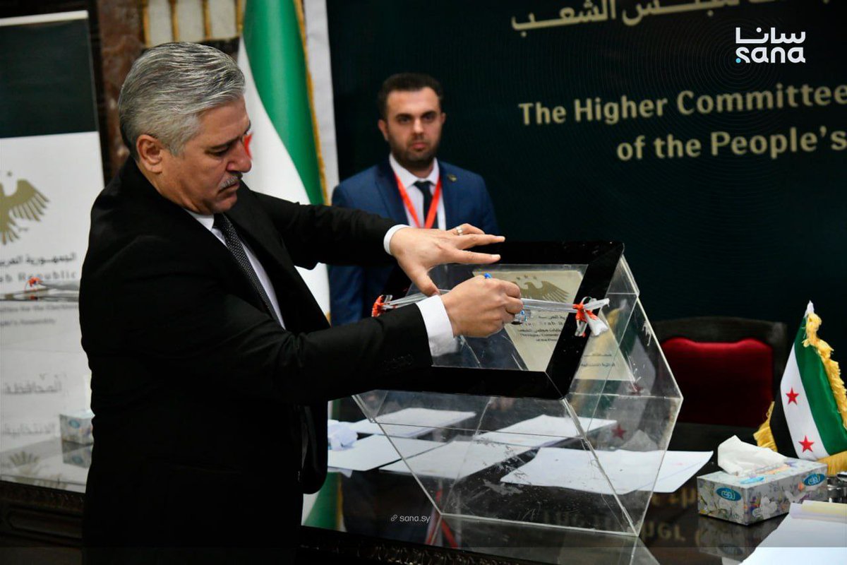 SANAEnOfficial's tweet image. #Ballot #boxes were opened at the People’s Assembly in Damascus to elect members of Parliament for the Ras al-Ain and Tell Abyad electoral districts in the #Raqqa and #Hasaka governorates