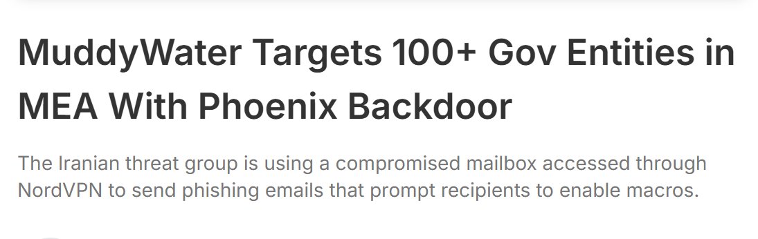 H4ckmanac's tweet photo. 🚨Cyber Espionage Alert‼️

Iran’s MuddyWater Launches Phoenix v4 Backdoor Campaign Against 100+ MEA Government Targets

Iran-linked MuddyWater is conducting a cyberespionage campaign (active since August 19, 2025) targeting 100+ Middle East and Africa government entities using phishing emails with blurred Word docs that require macro activation. 

The attack chain installs the Phoenix v4 backdoor via FakeUpdate loader, enabling remote control, persistence, data theft, and command execution. Additional tools include Chromium_Stealer, PDQ RMM, and Action1. 

Group-IB attributes the operation to Iran’s MOIS with geopolitical intelligence objectives.

Sector: Gov / Mil / LE
Threat class: Espionage
Status: Confirmed

Source: https://t.co/XkWZdql8HJ