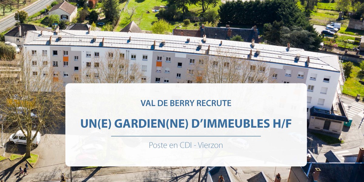 📢 <a href="/ValDeBerry/">Val de Berry</a> recrute !

Un poste de Gardien(ne) d'immeubles H/F en CDI est à pourvoir.

📍Basé à Vierzon.

➡️Retrouvez l'intégralité de l'annonce sur Softy : 
valdeberry.softy.pro/offre/181127-g…