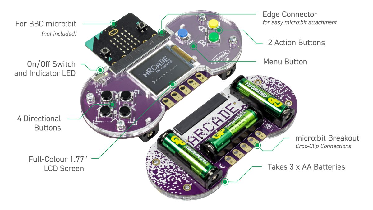 Kitronik's tweet image. 🆕 Kitronik is proud to announce the release of the Kitronik Arcade for BBC micro:bit and MakeCode Arcade. Develop your coding skills with the new standard in all-in-one handheld gaming for the micro:bit! 💯 
kitronik.co.uk/products/56116…
#teachers #microbit