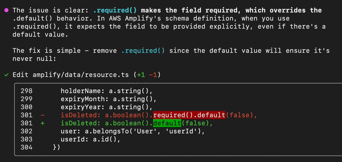 airon_tark's tweet image. Tark Labs routine #62: In AWS Amplify Gen2 data definition, don&apos;t confuse &quot;required()&quot; and &quot;default()&quot; behaviours. Use one OR another, not together. ☝️ #awsamplify #awsdev #backend #aiforbusiness #techforbusiness #tarklabs #airontark