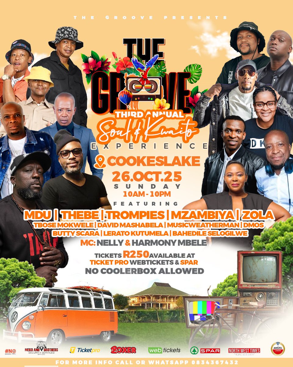 🚨THE GROOVE TICKET GIVEAWAY🚨

North West Times is turning up the heat,We are giving away tickets🎟 to  lucky Groovers to attend this weekend's 3rd Annual Soul and Kwaito at Cookeslake 🔥