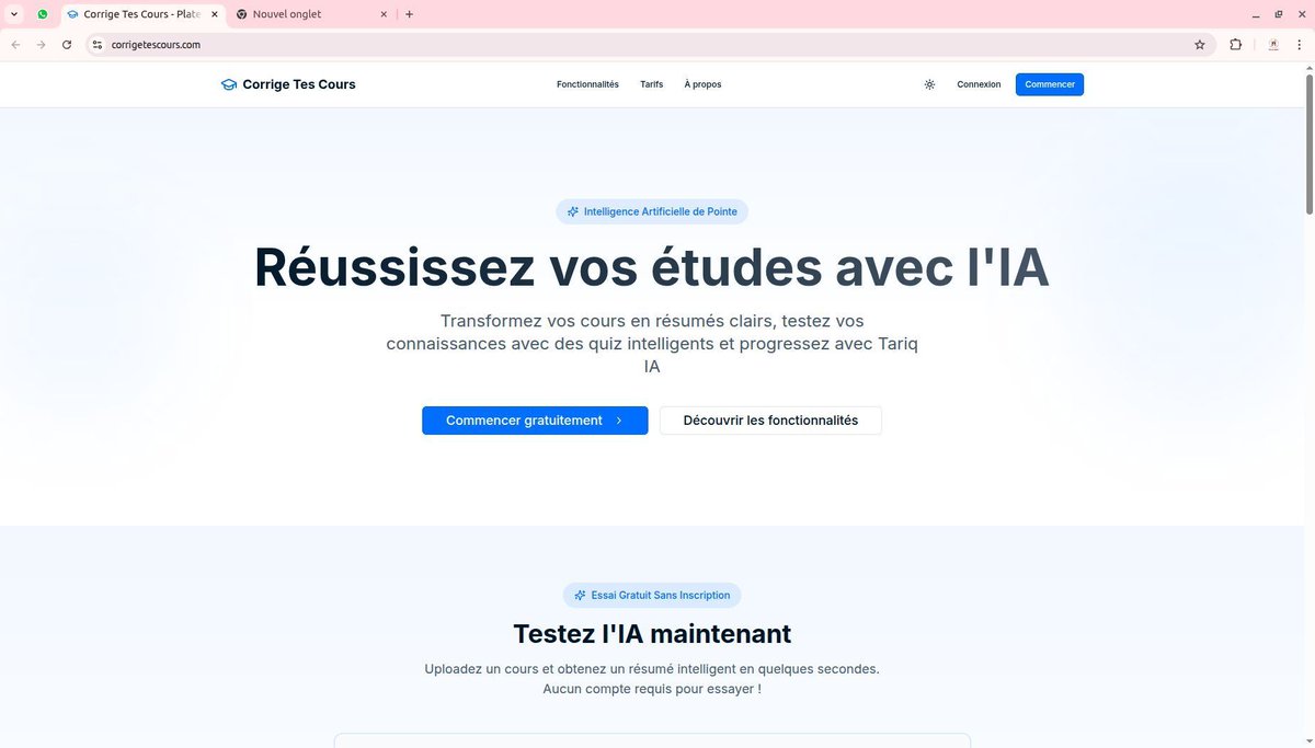 Découvrez #CorrigeTesCours ! Cette appli IA mise sur pied par de jeunes africains crée des résumés de cours et des quiz. En phase bêta, ils ont besoin de vos retours.
Testez ici : corrigetescours.com
Vos retours ici : +237 656768299
#JeunesseEtIA #SolutionIA #HerAIAfrica