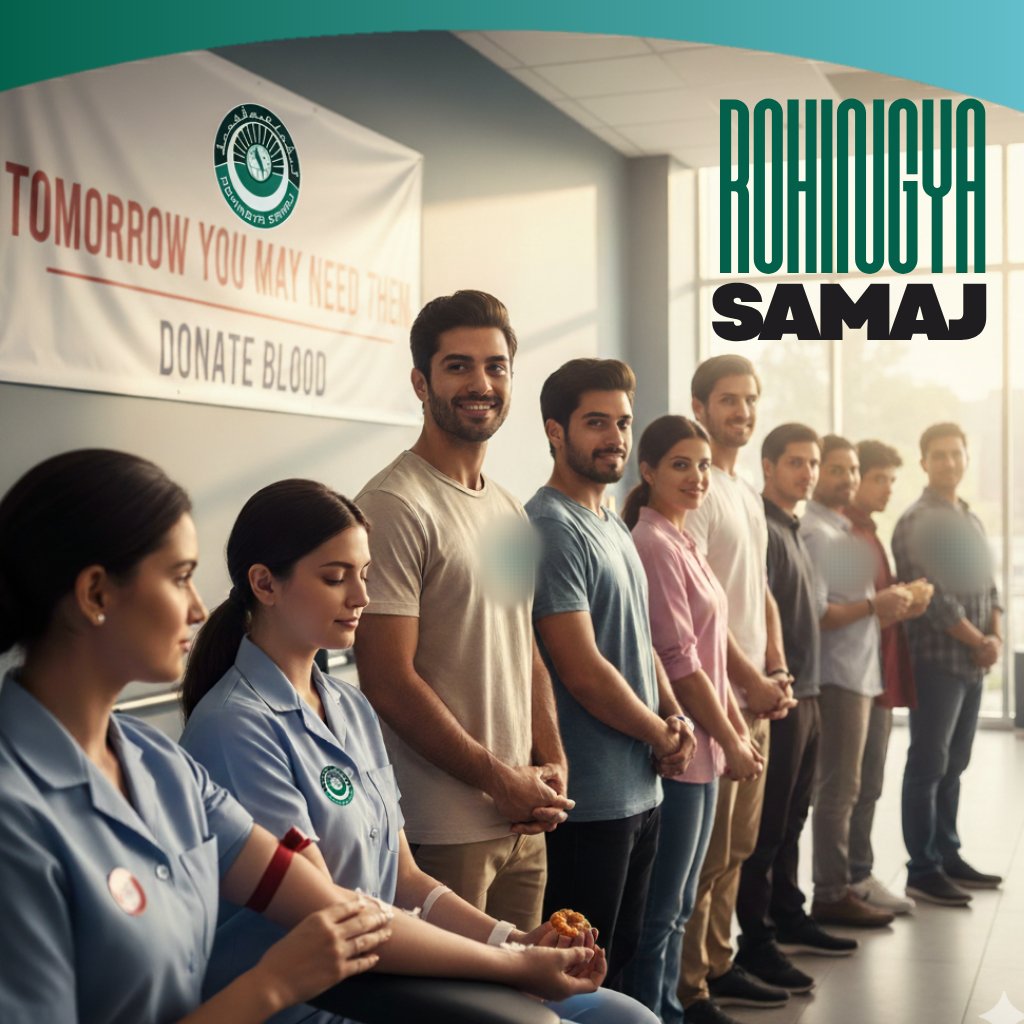 rohingyasamaj's tweet image. Today they need you, tomorrow you may need them — DONATE BLOOD.

#RohingyaHope #ServeHumanity #KindnessMatters #TogetherWeRise #RohingyaStrong #CommunityLove #SpreadHope #UnityInAction #HumanityFirst #BeTheChange