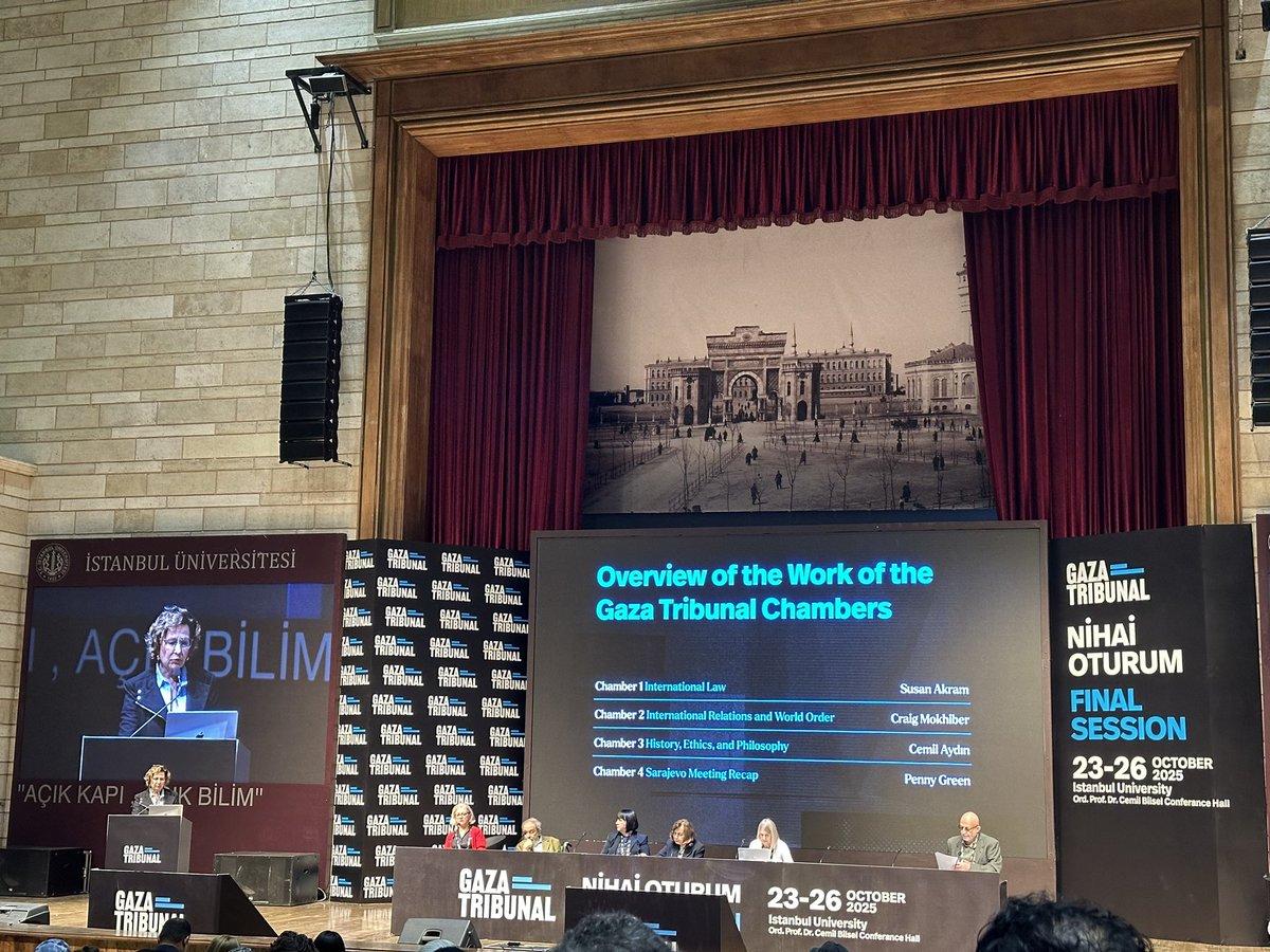 📢Gazze Mahkemesi Nihai Duruşmaları İstabul’da Başladı… Dünyadan birçok entelektüel isim programa iştirak ediyor… Program 4 gün boyunca İstanbul Üniversitesi’nde devam edecek…
#Gazatribunal