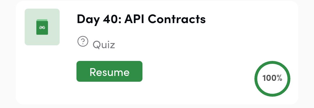 crazy_mahesh_'s tweet image. 📌 Day 40: API Contracts

🔹 Learned about API Contracts, a key concept in designing reliable communication between different system components or microservices.

🔗 geeksforgeeks.org/courses/system…

#Day40 #SystemDesign #APIContract #skillupwithgfg #nationskillup @geeksforgeeks