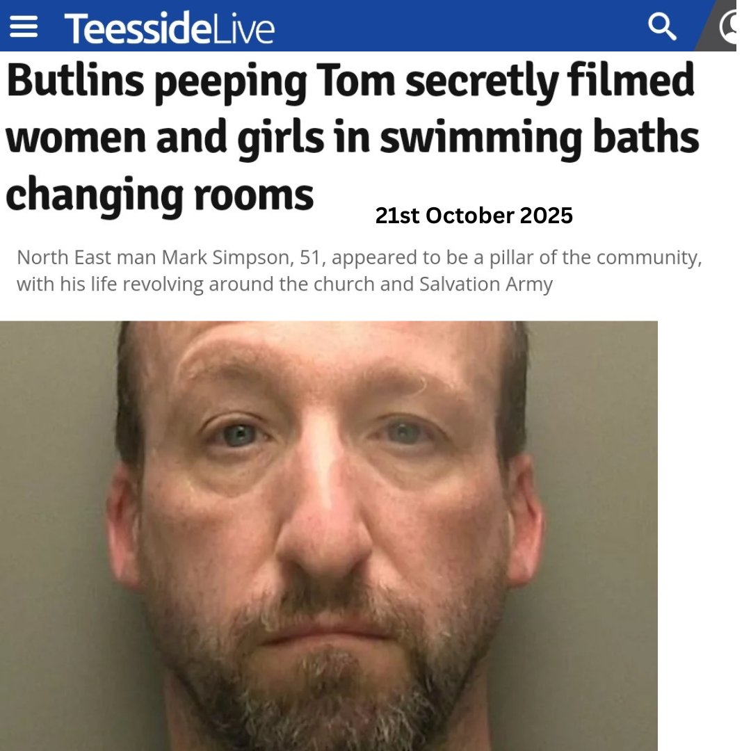 Wommando's tweet image. 🚨NEWCASTLE: Serial voyeur, Mark Simpson, 51, who secretly filmed women & girls in MIXED SEX changing rooms over 5 years at a Butlins resort & distributed the girls images online: JAILED for 3 years
Married Simpson had also filmed 'adults' using a toilet & downloaded CSA images