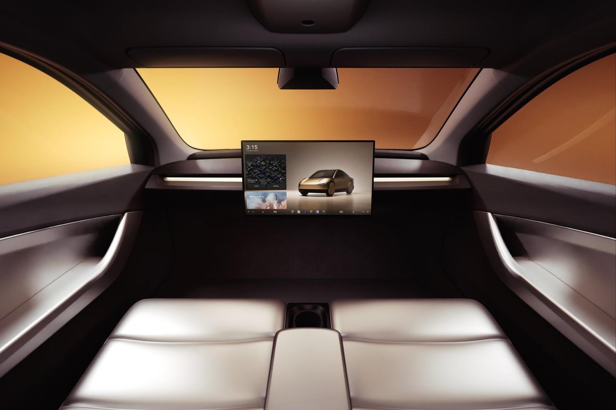 licarcommunity's tweet photo. ⚡ Tesla Cybercab, without steering wheel or pedals, enters mass production!

 With a record-breaking $28.1 billion in revenue last quarter, Tesla continues to grow in energy and services despite stagnation in its automotive sector. Planning to launch new products after resolving AI challenges, the company will take its first step with the Cybercab robotaxi in Q2 2026. 

Tesla is ramping up production line setup and hiring at Giga Texas, aiming to deploy the steering-wheel- and pedal-free Cybercab as a robotaxi in the first half of next year.

 The initial Cybercabs will use the AI4 chip, with a transition to the 40x more powerful AI5 chip, produced by Samsung and TSMC, expected by the end of 2026. Featuring a single-piece chassis made with massive 9,000-ton aluminum casting machines, the Cybercab will be assembled using Tesla’s next-generation “unboxing” production method. 

This will shorten production time and allow more vehicles to be manufactured in a smaller space. It’s claimed that Tesla will establish a Cybercab production line in China after the U.S., producing both robotaxis and steered models for customers on the same line.