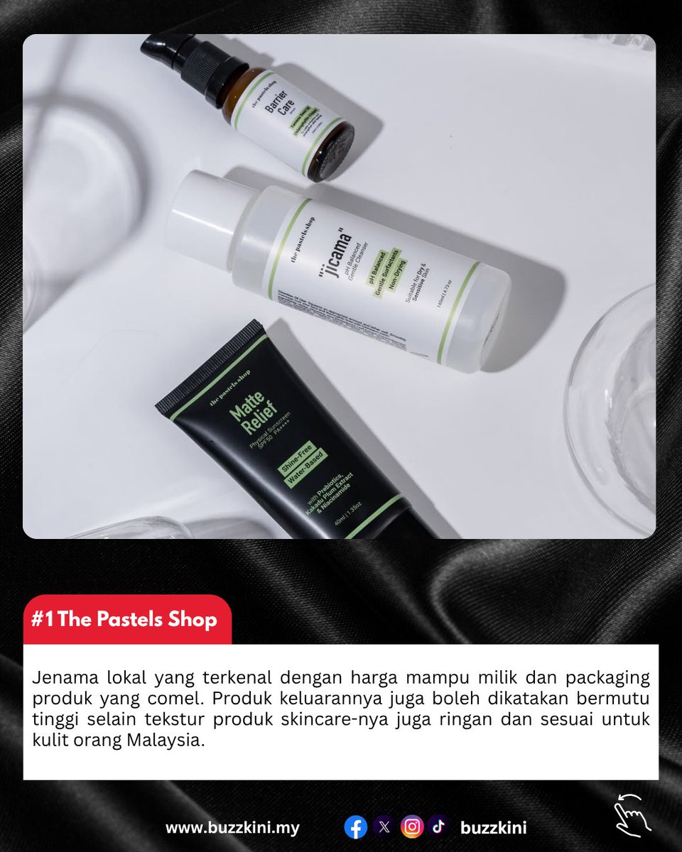BuzzKini's tweet image. Siapa cakap perlu berbelanja besar untuk kelihatan cantik? Untuk industri skincare dan makeup kan kita ada lokal produk yang harganya mesra poket tapi terbukti keberkesanannya! 🤩

@thepastelsshop
@cosmoderm
@clefbeautyofficial
@skinmade.official
@zarzoubeautyhq
@dherbsholdingshq…