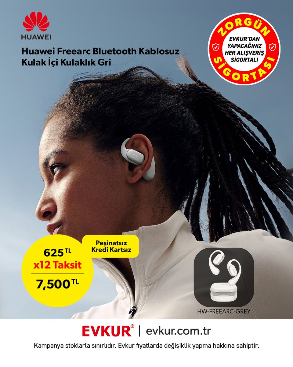 Bluetooth 5.3, uzun pil ömrü, üstün ses kalitesi 🔋🎧
Huawei FreeArc ile farkı duy!
Üstelik 9 aya varan taksit avantajıyla Evkur’da!
evkur.com.tr/huawei-freearc…
#Evkur #Huawei  #FreeArc #KablosuzKulaklık