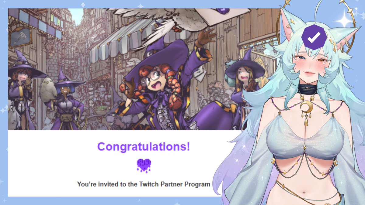 Just over two years of streaming... I'm officially partnered! 

Thank you so much to everyone who believed in and supported me, my content, and my streams. The past two months have been a whirlwind of nonstop pushing but I finally did it!

AHHHHH!!!!!