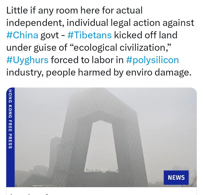 jigme_nima67679's tweet image. 🏭 China’s drive for “green tech” hides dirty secrets.
In Tibet’s “སྐྱེ་ཁམས་དཔལ་ཡོན་”, land seized for #polysilicon production ⚙️☀️.
གཞི་གྲངས་སྲུང་བའི་འགན་ཁུར་མེད་པས་ས་ཞིང་མཚོན་མེད།
Forced labor of #Uyghurs + #Tibetans continues 💔.
#China #Environment #Tibet #HumanRights