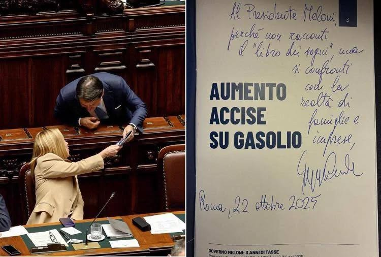 BlobRai3's tweet image. "LE MEJO ACCISE ... NOSTRA!"?!
"Governo Meloni: 3 anni di tasse', Conte regala libro alla premier con una dedica speciale. "Al presidente Meloni, perché non racconti il 'libro dei sogni', ma si confronti con la realtà di famiglie e imprese"-
Adnkronos.
#blob ore 20 Rai3