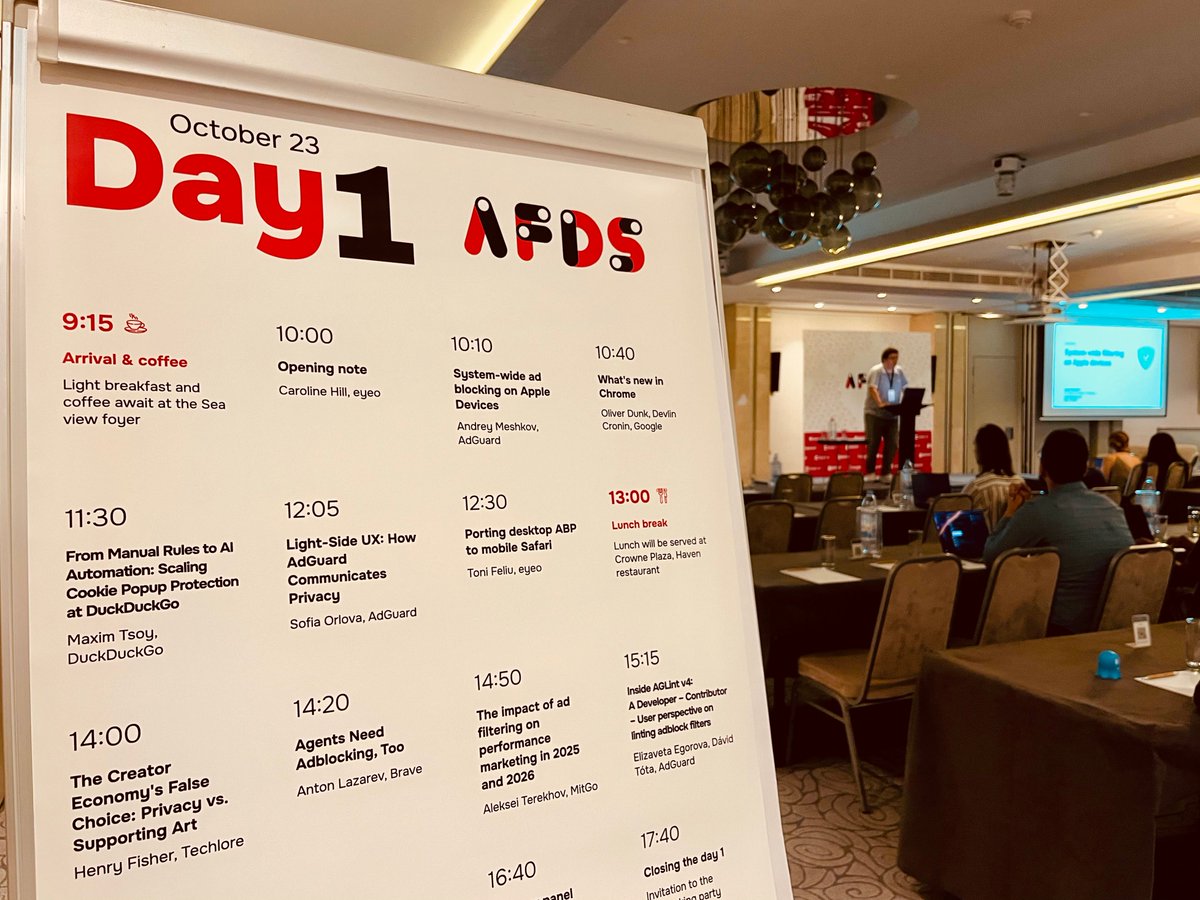 TechloreInc's tweet photo. Excited to be attending &amp; speaking (about ad-blocking in the creator economy!) at the Ad-Filtering Dev Summit in Cyprus hosted by @AdGuard @Ghostery @eyeo

Say hi if you're around! https://t.co/bXuvbLaTSe