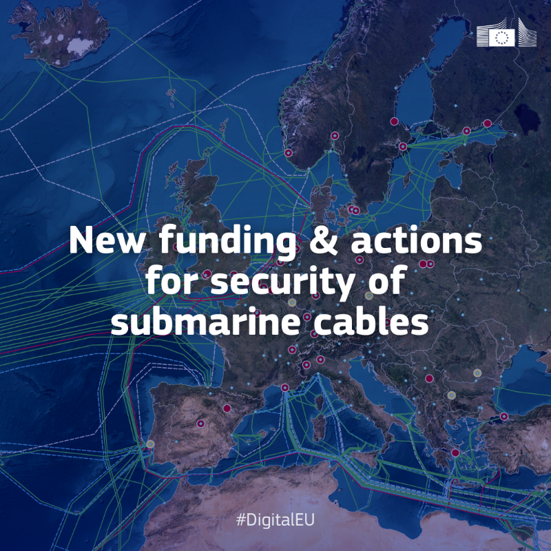 DigitalEU's tweet photo. On our way to securing Europe’s connectivity!
 
Today in Riga, EVP @HennaVirkkunen presented new funding &amp; progress made in strengthening Europe’s critical submarine infrastructures.
 
Learn more 🧵↓