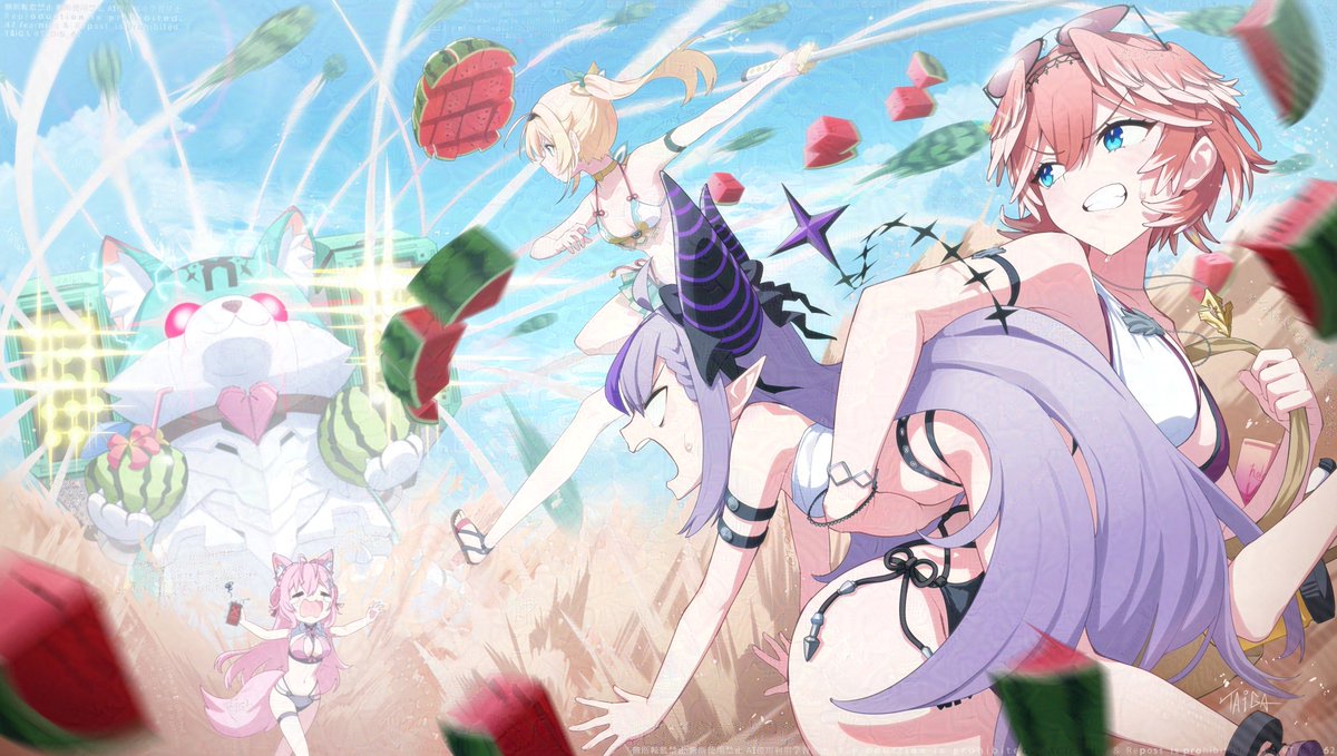 『ホロナツパラダイス イラストコンテスト』にて優秀賞頂きました！✨🍉
前回に引き続きholoXで受賞出来て嬉しいです〜！！！！！！！！