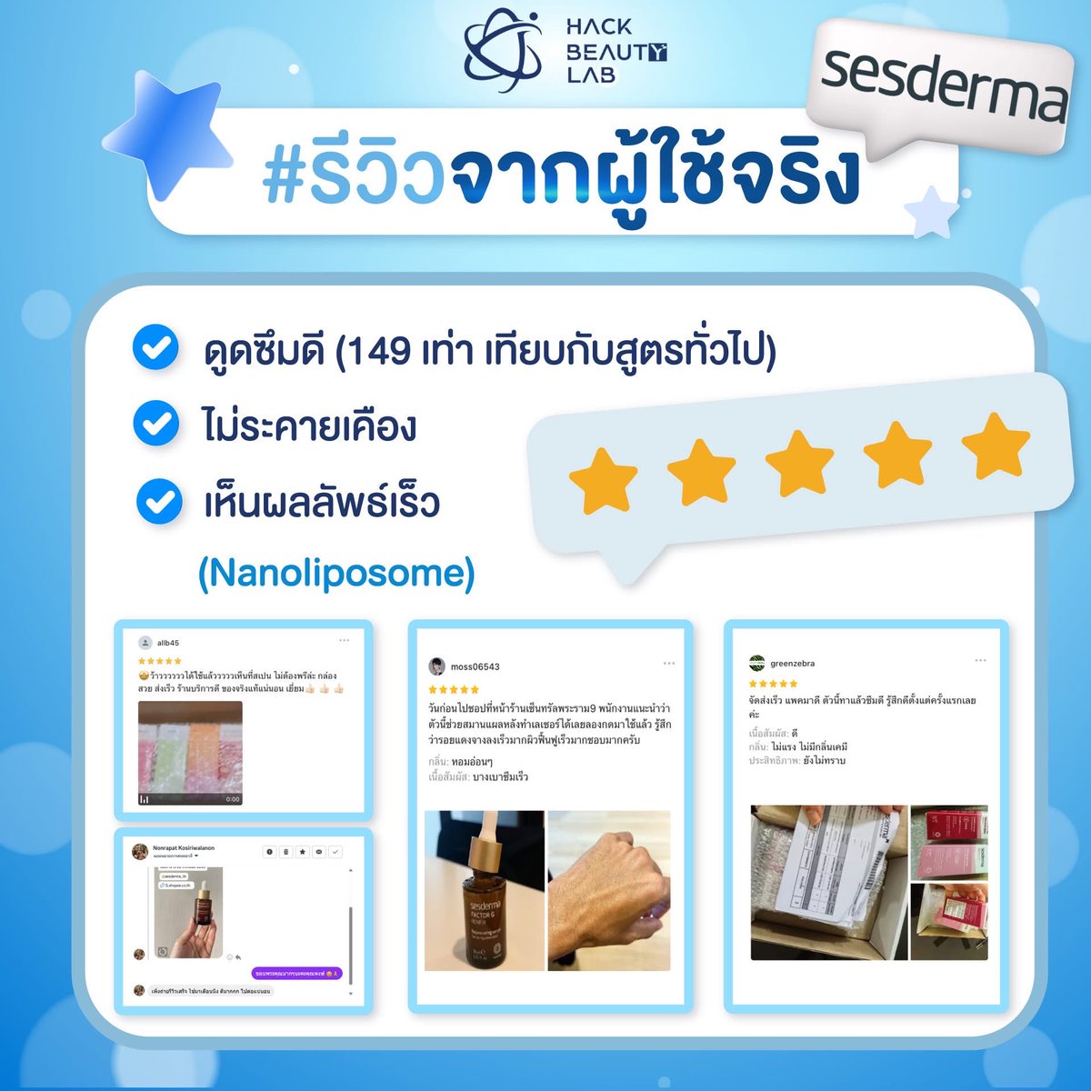 HackBeautyLab's tweet photo. “ใช้จริง รีวิวจริง ไม่จกตา!”

แอดมินขอขอบคุณรีวิวดี ๆ จากผู้ใช้จริงที่ประทับใจในผลิตภัณฑ์และบริการของเรา 🙏
ทุกคำชมคือแรงผลักดันที่ทำให้เราพัฒนาต่อไป 💖

ใครได้ลองก็ติดใจ แล้วคุณล่ะ…พร้อมลองหรือยัง? 😉
ของดีไม่ต้องพูดเยอะ 🤭

#รีวิวจากผู้ใช้จริง #การันตีคุณภาพ #HackBeautyLab #HBL #ISDIN #curecode #sesderma #barulab #ShareWithFriends #SkincareCommunity