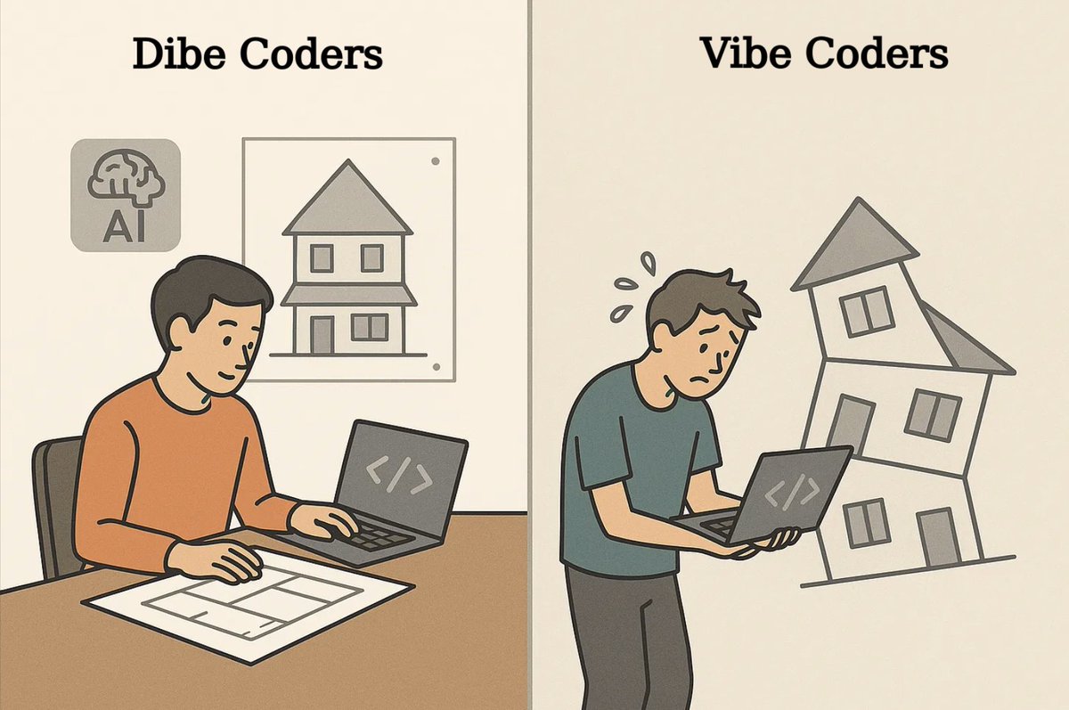 eclipsesource's tweet image. Stop vibe coding — start Dibe Coding 🎯
A structured, tool-agnostic way to master AI coding.
Training now online (50% off early access).
👉 eclipsesource.com/blogs/2025/10/…
#AICoding #eclipsetheia #theiaide #theiai #eclipseclouddevtools #DibeCoding