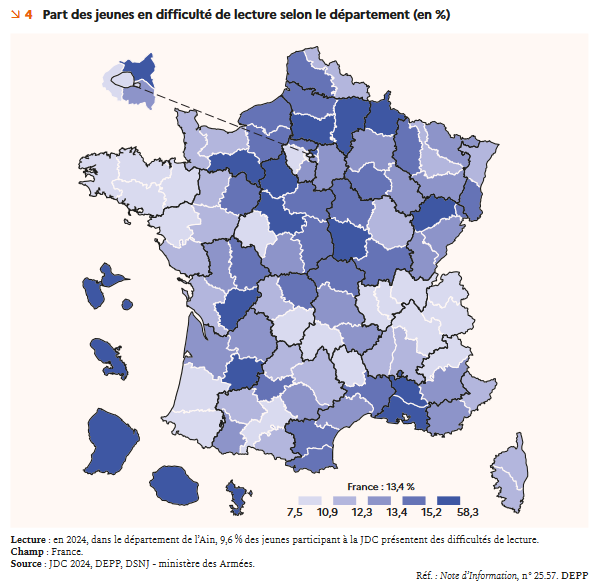 frjarraud's tweet photo. Illettrisme : une carte qui interroge https://t.co/zWuAMWchw3 https://t.co/uXoX165uT1
