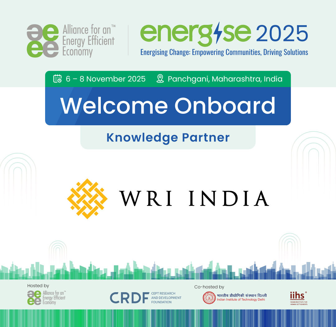 AEEE_India's tweet image. Welcoming WRI India as the #KnowledgePartner for AEEE Energise 2025 - India’s only research conference dedicated to energy efficiency and decarbonisation.

🌐 Learn more and register: energiseindia.in

#Energise2025 #EmpoweringCommunities #DrivingSolutions…