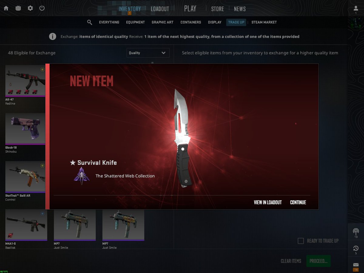 Think I'm the first person to LOSE money on a knife tradeup😂