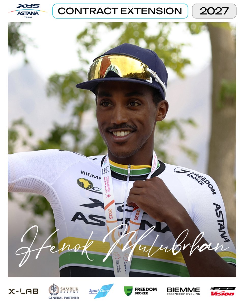 🇪🇷 CONTRACT EXTENSION: 

<a href="/henokmulubrhan/">HENOK MULUBRHAN</a> extended his contract with the team for 2026 and 2027.

📰👉 Details: bit.ly/4huCTu0

#XDSAstanaTeam 

📷 <a href="/SprintCycling/">SprintCycling</a>