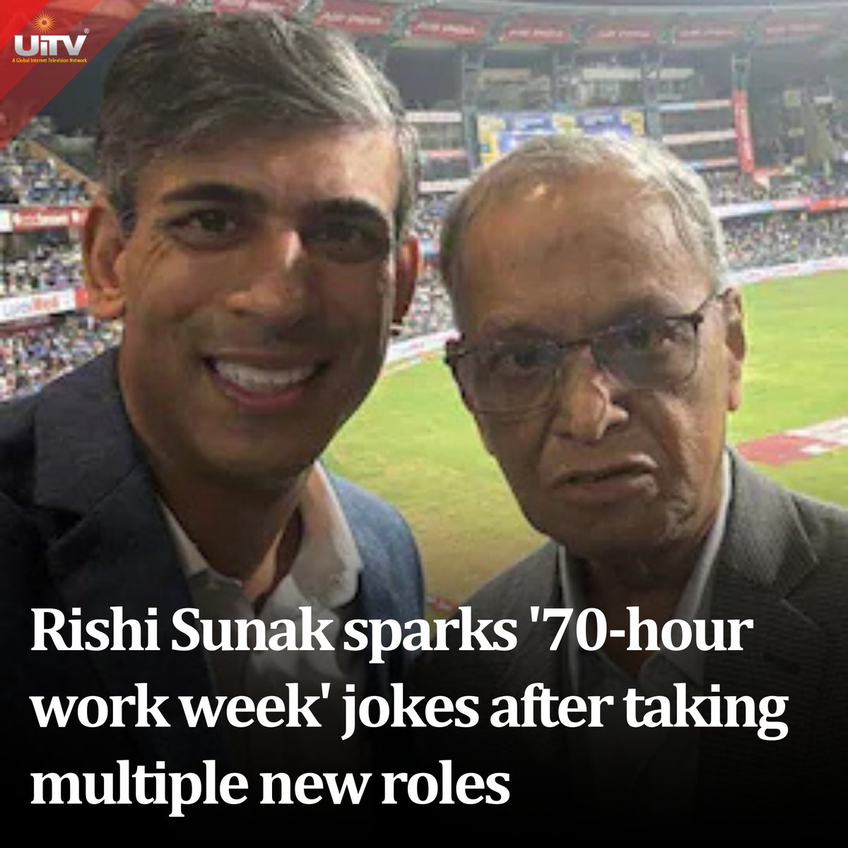 UiTV_Connect's tweet photo. Former UK PM Rishi Sunak has been keeping busy since he stepped down from office. So busy, in fact, that his work week has become the subject of viral internet jokes.
#RishiSunak #70HourWorkWeek #TheMostEmployedMan #NarayanaMurthy #UKPolitics https://t.co/mzCa4XjiPw