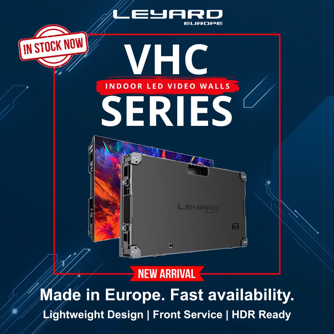LeyardEurope's tweet image. Looking for an affordable indoor #LED #videowall with fast availability? The Leyard VHC Series, Made in Europe, delivers HDR-ready visuals &amp;amp; proven reliability for corporate, retail &amp;amp; more. Ready when you are 
👉 leyardeurope.eu/vhc 
#LEDwall #proAV #MadeInEurope