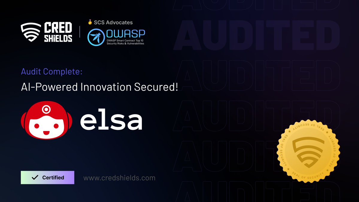 Audit Completed! ✅

Our team has successfully completed a manual security audit for the AI-powered product by <a href="/HeyElsaAI/">HeyElsa</a>, ensuring top-notch protection and reliability across their blockchain ecosystem.

Read the full report here:
github.com/Credshields/au…