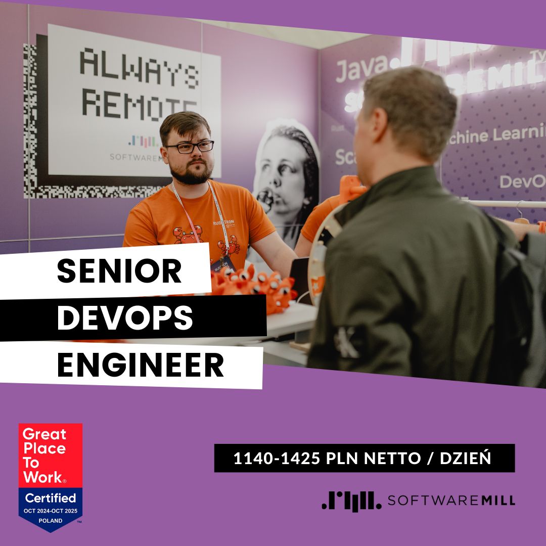 softwaremill's tweet image. We’re hiring: Senior #Scala Developer and Senior #DevOps Engineer.

We’re remote-first, async-friendly, and built around what devs actually care about:

🔹 Autonomy: real decisions, not just closing tickets
🔹 Clean engineering: time to do things right
🔹 Growth: learn, build,…